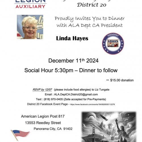 12-11-24 - ALA Department President Linda Hayes official visitation to District 20.