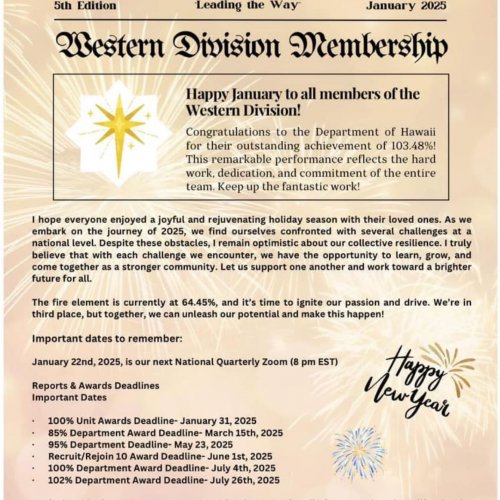 1-15-25 - January Western Division Membership post.