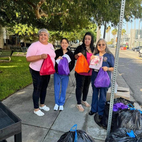 10-2-24 - From Diana Livas - Today marks the second year Rivera Unit 411 delivered 100 bags to LBVA women's clinic who will handout to all patients being screened for cancer or having treatment. Thank you Unit 411 Auxiliary for supporting our ladies at Long Beach Veterans Hospital.