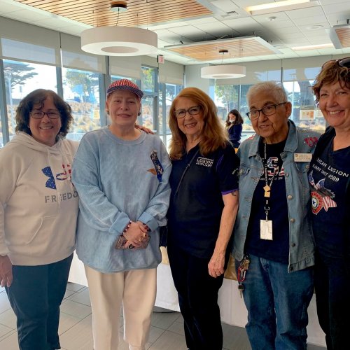 11-12-24 - Posted by Susan Baker - Marina VA Clinic - District 28 members spent a wonderful day volunteering at the Marina VA Clinic's Annual Country Store Silent Auction event. Another great opportunity to serve our veterans! Left to right: Sandy Rodriguez-Unit 694, Molly K. Smith-Unit 589, Susan Baker-Unit 694, Connie Raya-Unit 694, and Jenny Klugman-Unit 589.