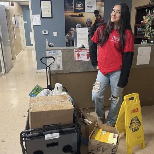 11-26-24 - Honorary Junior Vice President Alyssa Alcaraz had a food drive at the AL Post & Unit 233 in Elk Grove. All the food she collected was delivered to nations finest at a Guiding Veterans Home in Sacramento. Photo & Article Credit: Rosa Hernández.