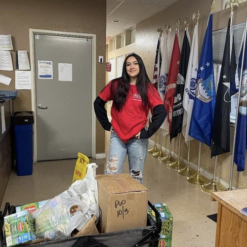 11-26-24 - Honorary Junior Vice President Alyssa Alcaraz had a food drive at the AL Post & Unit 233 in Elk Grove. All the food she collected was delivered to nations finest at a Guiding Veterans Home in Sacramento. Photo & Article Credit: Rosa Hernández.