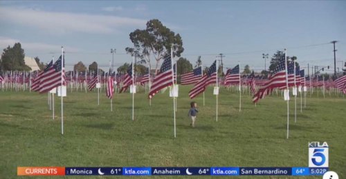 11-11-24 - Posted by KTLA.com - Our Veterans Day celebration was on KTLA honor guard from American Legion Post 835 Rancho Cucamonga, CA. Thousands of flags fill fields across Southern California for Veterans Day with some celebrations ranging from flag-raising ceremonies to military vehicle display...