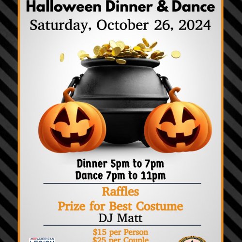 10-26-24 - Unit 817 Halloween Dinner & Dance Flyer