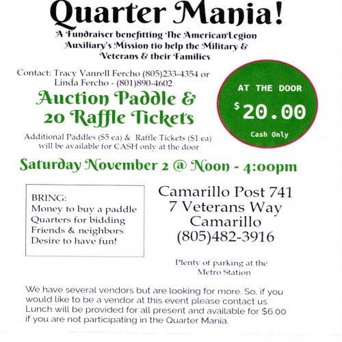 11-2-24 - Post & Unit 741 Quarter Mania Flyer