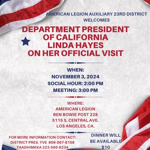 11-3-24 - 23rd District Department President’s Official Visit