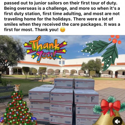 12-18-24 - Linda Lara Guzman was pivotal in insuring 25 care packages made it to Spain! This is a message from the contact person. (5) packages are almost there.