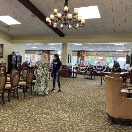 7-9-24 - Los Alamitos Unit 716 performing community service at Rowntree Senior Retirement Home with guest speaker Tara Reppert, retired Army SFC, who shared her stories with our veterans and their spouses.