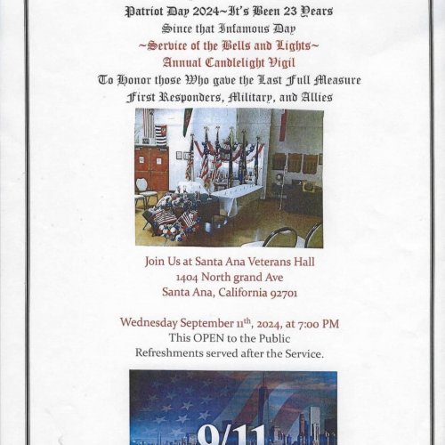 9-11-24 - Refreshments in honor of 9/11 at Santa Ana Veterans Hall