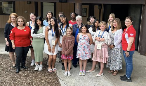 4-13-25 - Junior Conference, Camp Arnaz, Ojai, CA - Photo Credit: Henry Sanchez - Day 3 - Installation of the new Honorary Junior Officers for 25-26 with Susan Baker.