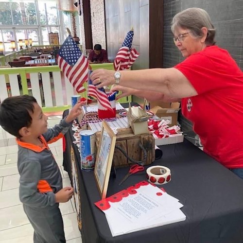 5-25-24 - Westfield Mall, Culver City - Cluver City Community Unit 46 working Poppy distrubution day 1.