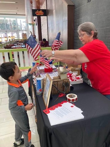 5-25-24 - Westfield Mall, Culver City - Cluver City Community Unit 46 working Poppy distrubution day 1.