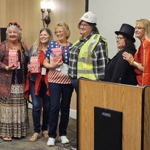 1-17-25 - DEC in Palmdale - Program Fair - National Security and Community Service host a game of Jeopardy while the audience sings the theme song, doot doot doot doot...