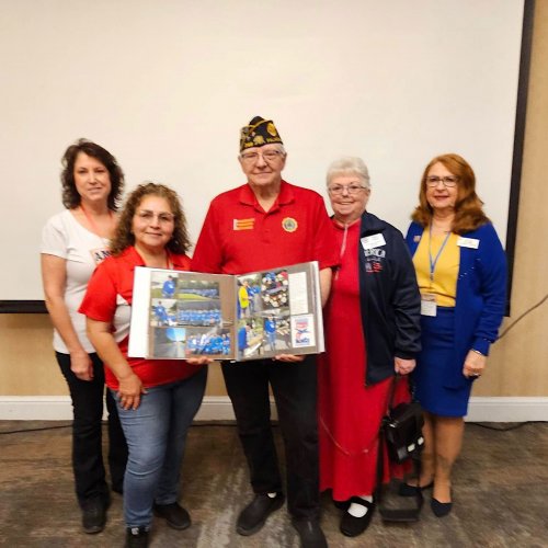 1-17-25 - DEC in Palmdale - V A & R Honor Flight presentation - Richard Hayes and Marci Velador discuss the Honor Flight they went on in October 2024. Marci presented Richard with a scrapbook of the trip.