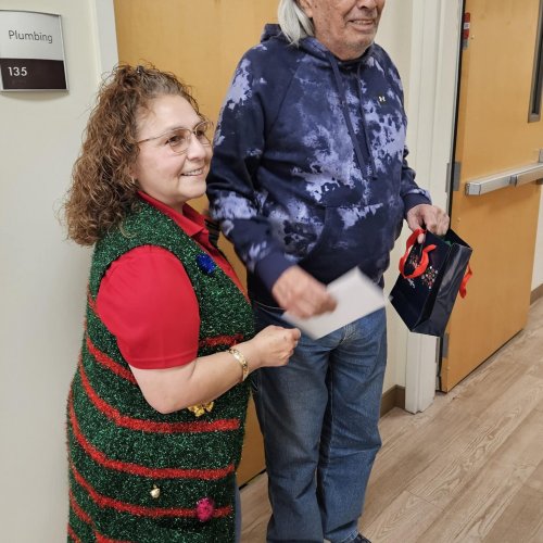 12-11-24 - ALA District 20 hosted a Christmas party for the Pete Knight Veterans Home in Lancaster, California. There were 39 Veterans that participated. Each received a $50 bill. Small gifts and gift cards, to the movie theater and restaurants, were given to the home for the group. Article & Photo Credit: Krista Young.