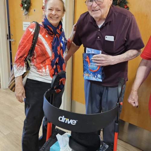 12-11-24 - ALA District 20 hosted a Christmas party for the Pete Knight Veterans Home in Lancaster, California. There were 39 Veterans that participated. Each received a $50 bill. Small gifts and gift cards, to the movie theater and restaurants, were given to the home for the group. Article & Photo Credit: Krista Young.