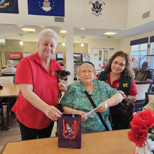 12-11-24 - ALA District 20 hosted a Christmas party for the Pete Knight Veterans Home in Lancaster, California. There were 39 Veterans that participated. Each received a $50 bill. Small gifts and gift cards, to the movie theater and restaurants, were given to the home for the group. Article & Photo Credit: Krista Young.