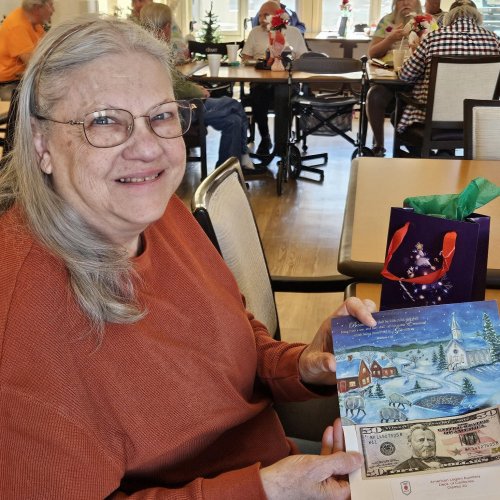 12-11-24 - ALA District 20 hosted a Christmas party for the Pete Knight Veterans Home in Lancaster, California. There were 39 Veterans that participated. Each received a $50 bill. Small gifts and gift cards, to the movie theater and restaurants, were given to the home for the group. Article & Photo Credit: Krista Young.