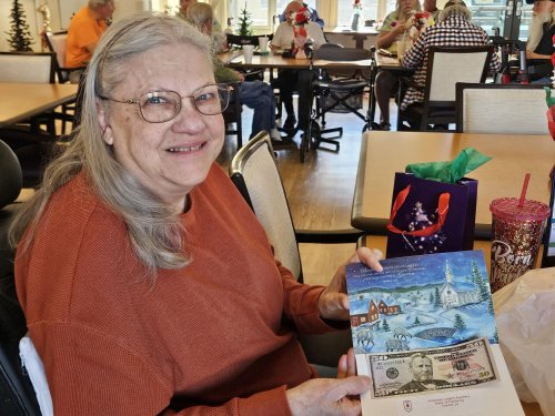 12-11-24 - ALA District 20 hosted a Christmas party for the Pete Knight Veterans Home in Lancaster, California. There were 39 Veterans that participated. Each received a $50 bill. Small gifts and gift cards, to the movie theater and restaurants, were given to the home for the group. Article & Photo Credit: Krista Young.