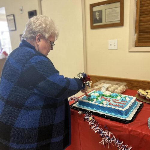 1-26-25 - Photo credit: Carissa McCann - Gonzales, CA - Linda Haynes, Lady Liberty, at the official visit to District 28.