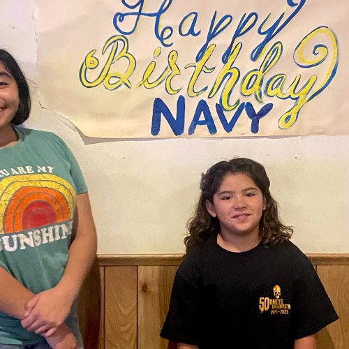 10-13-23 - District 25, Unit 299 Juniors wishing the US Nave Happy Birthday