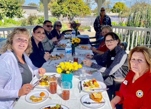 3-11-24 - ALA National President Lisa Williamson touring and enjoying the grounds, and a luncheon, at the Long Beach VA.