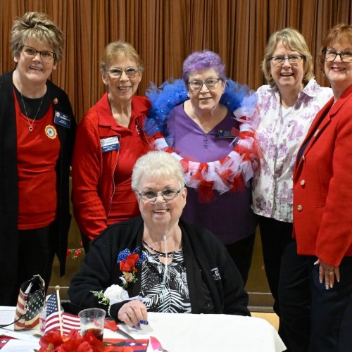 2-22-25 - Northern CA Visitation at Roseville Veterans Memorial Hall - Photo credit: Henry Sanchez - ALA, Dept. of CA President Linda Hayes made her northern California visitation at the Roseville Veterans Memorial Hall. Representatives from ALA Districts 2, 5, 6, 7, and 11 welcomed Madame President.