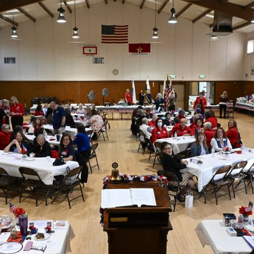 2-22-25 - Northern CA Visitation at Roseville Veterans Memorial Hall - Photo credit: Henry Sanchez - ALA, Dept. of CA President Linda Hayes made her northern California visitation at the Roseville Veterans Memorial Hall. Representatives from ALA Districts 2, 5, 6, 7, and 11 welcomed Madame President.