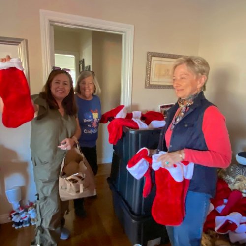 12-1-24 - Post by Debbie Butler - We packed 192 gift Santa stocking bags for the patients at LBVA today. Awesome group of ladies. Excellent job on the project ladies!! Thank you.