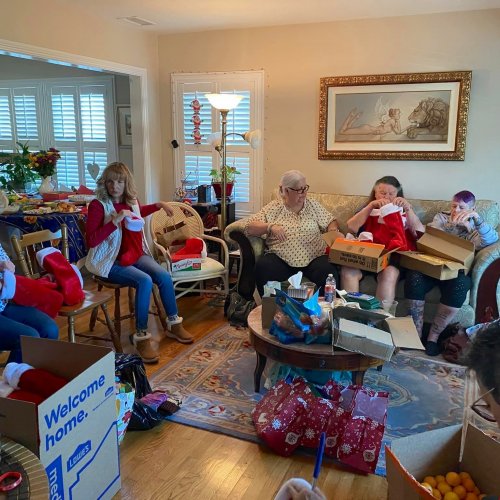 12-1-24 - Post by Debbie Butler - We packed 192 gift Santa stocking bags for the patients at LBVA today. Awesome group of ladies. Excellent job on the project ladies!! Thank you.