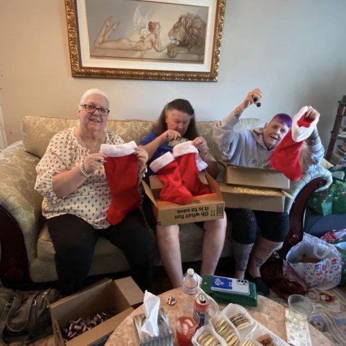 12-1-24 - Post by Debbie Butler - We packed 192 gift Santa stocking bags for the patients at LBVA today. Awesome group of ladies. Excellent job on the project ladies!! Thank you.